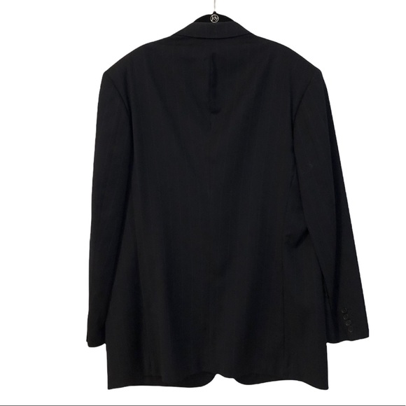 D'Avenza Roma Black with Blue Stripe Wool Blazer - Picture 2 of 11